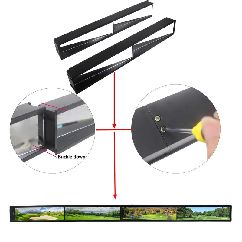 WLOOD Golf Cart Mirror,Universal 4 Panel Mirror fits Golf Carts EZGO, Club CAR ï¼ŒYamahaï¼ˆRear View Mirror ï¼‰ - Image 4